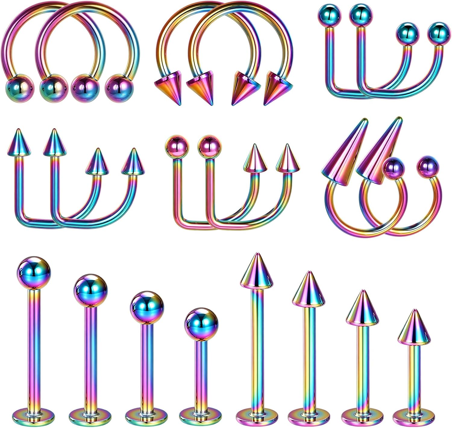 Xpircn 16G Lip Piercing Jewelry Snake Bite Jewelry Lip Rings Stainless Steel Labret Lip Jewelry Medusa Piercing Jewelry