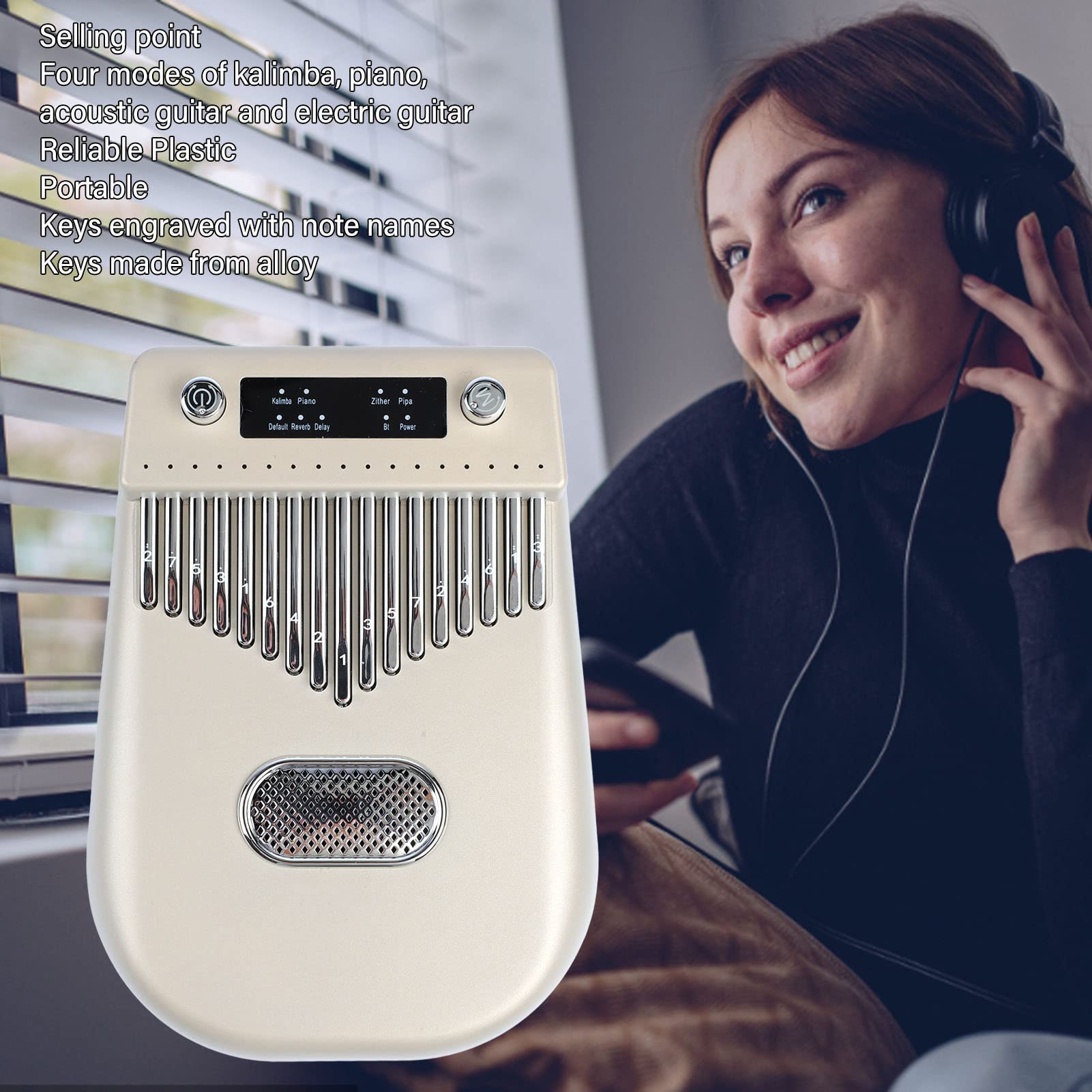 17 tasti elettronico intelligente Kalimba pollice pianoforte portatile strumento musicale con spartiti per bambini adulti principianti (oro)
