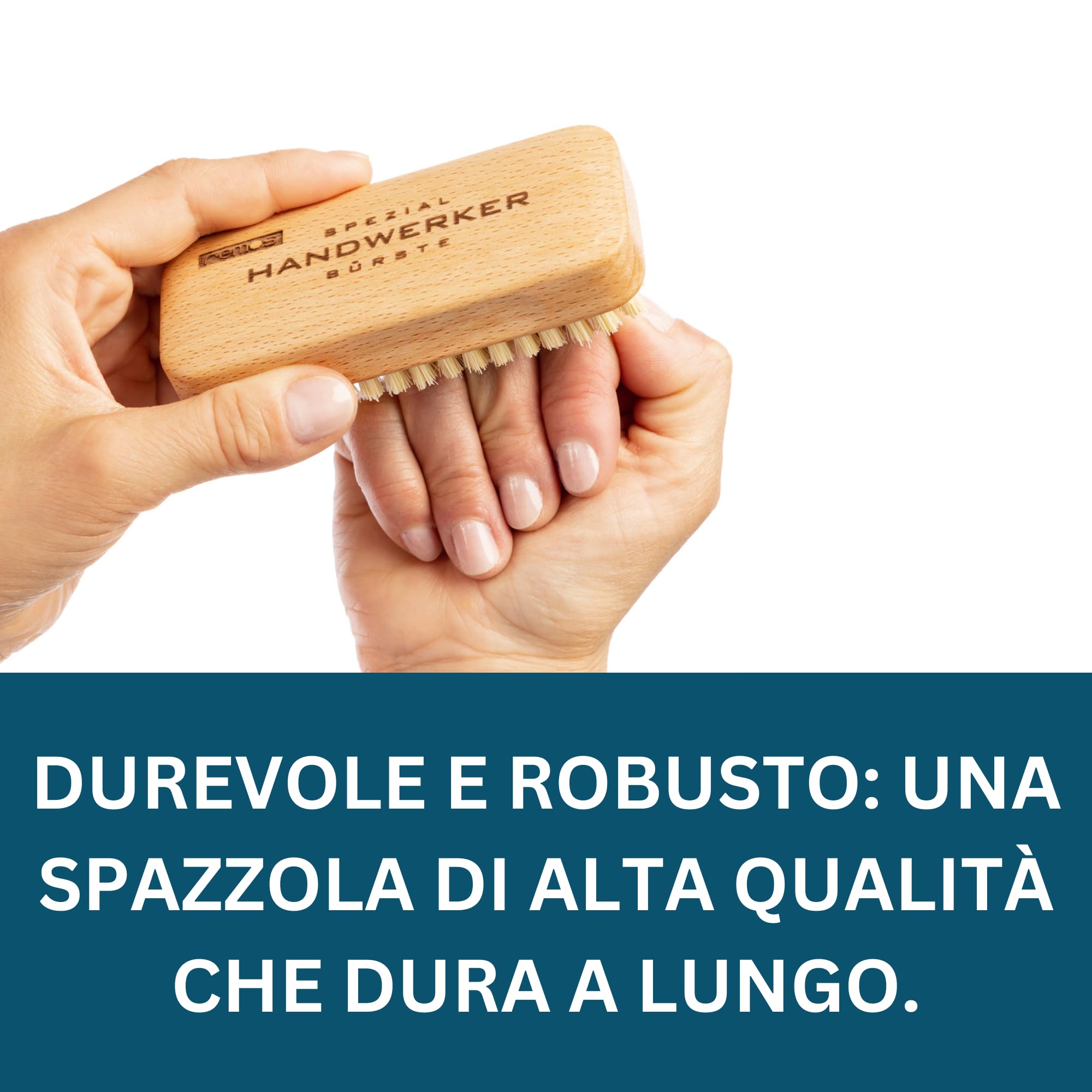 REMOS Spazzola a mano "Artigiano" legno di faggio domestico con fibra vegetale