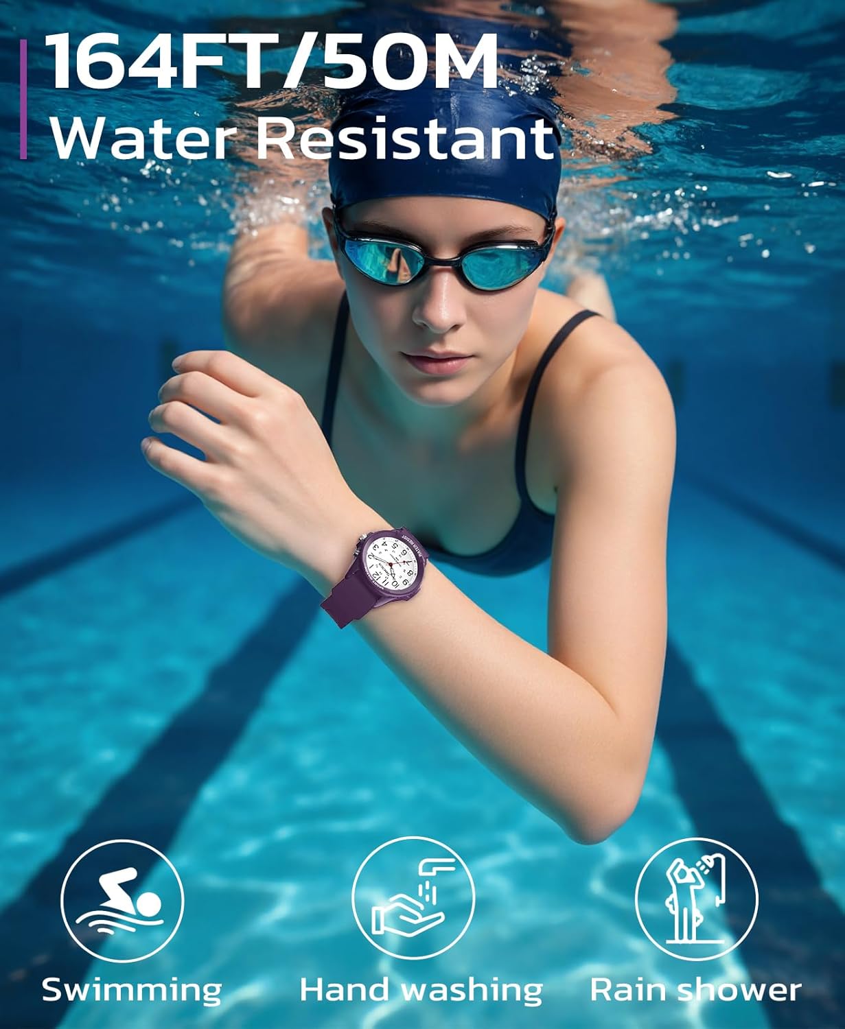 Watch for Men Women Big Face Classic Analog Quartz Sports Backlight Unisex Waterproof Nurse Watch for Medical Army Military Time with Second Hand Easy to Read Casual Wristwatch - Image 3