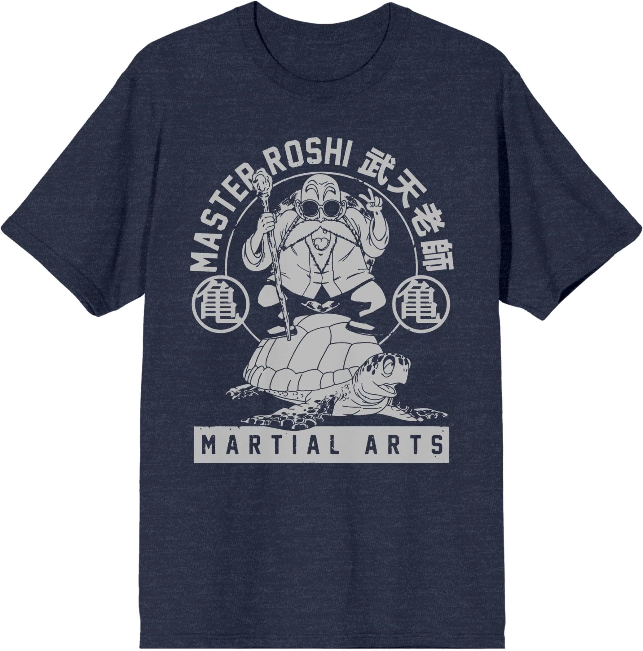 Dragon Ball Z Master Roshi Turtle School Men's Brown Crew Neck Short Sleeve T-Shirt