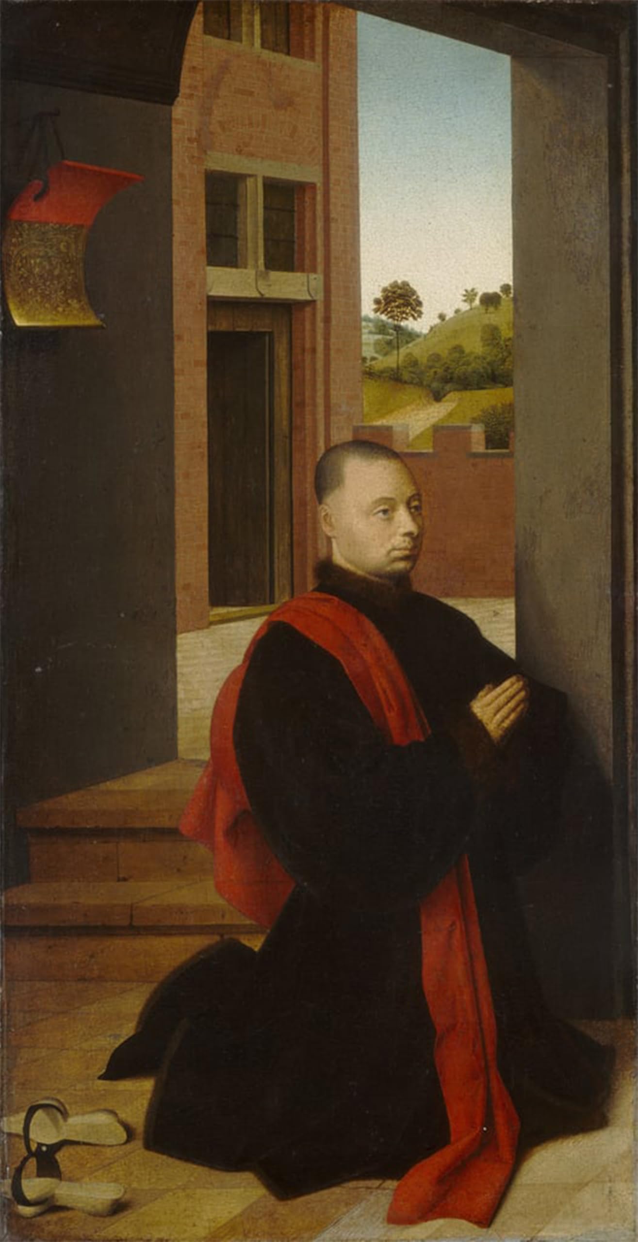 ARTXLXXBN Famous Prints Artwork Pictures Poster Painting Art Portrait of a Male Donor by Petrus Christus Artwork Landscape Pictures for Home Decor 60x90cm