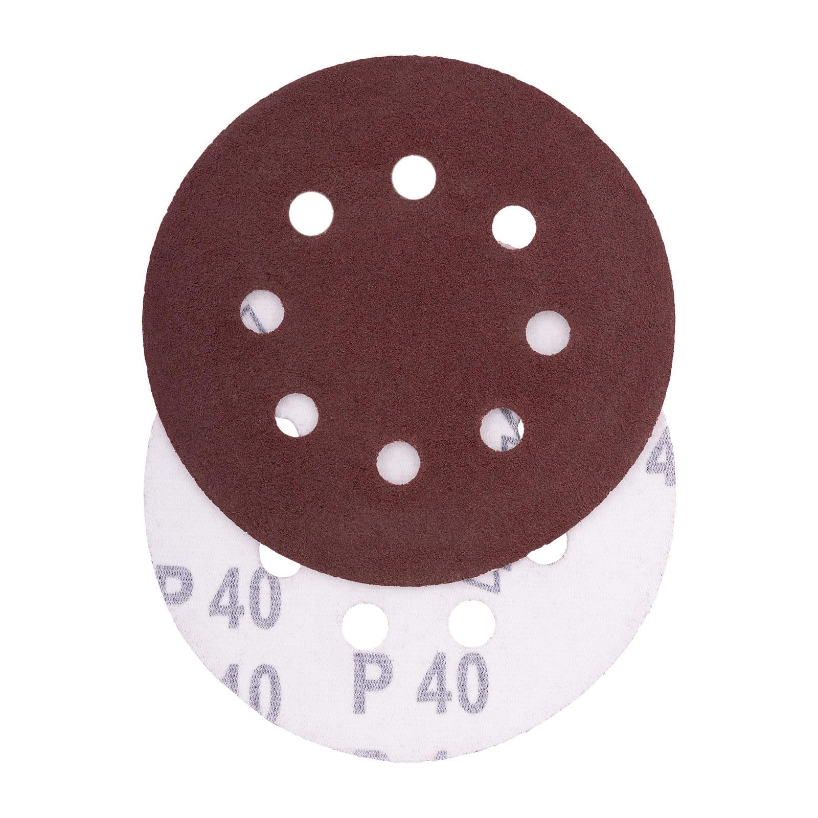 Schleifpapier 125mm Klett Set · P40 P60 P80 P100 P120 je 20 Stück · 8 Loch Schleifscheiben für Exzenterschleifer 125 · Schleifpads in Körnung 40 60 80 100 120 240