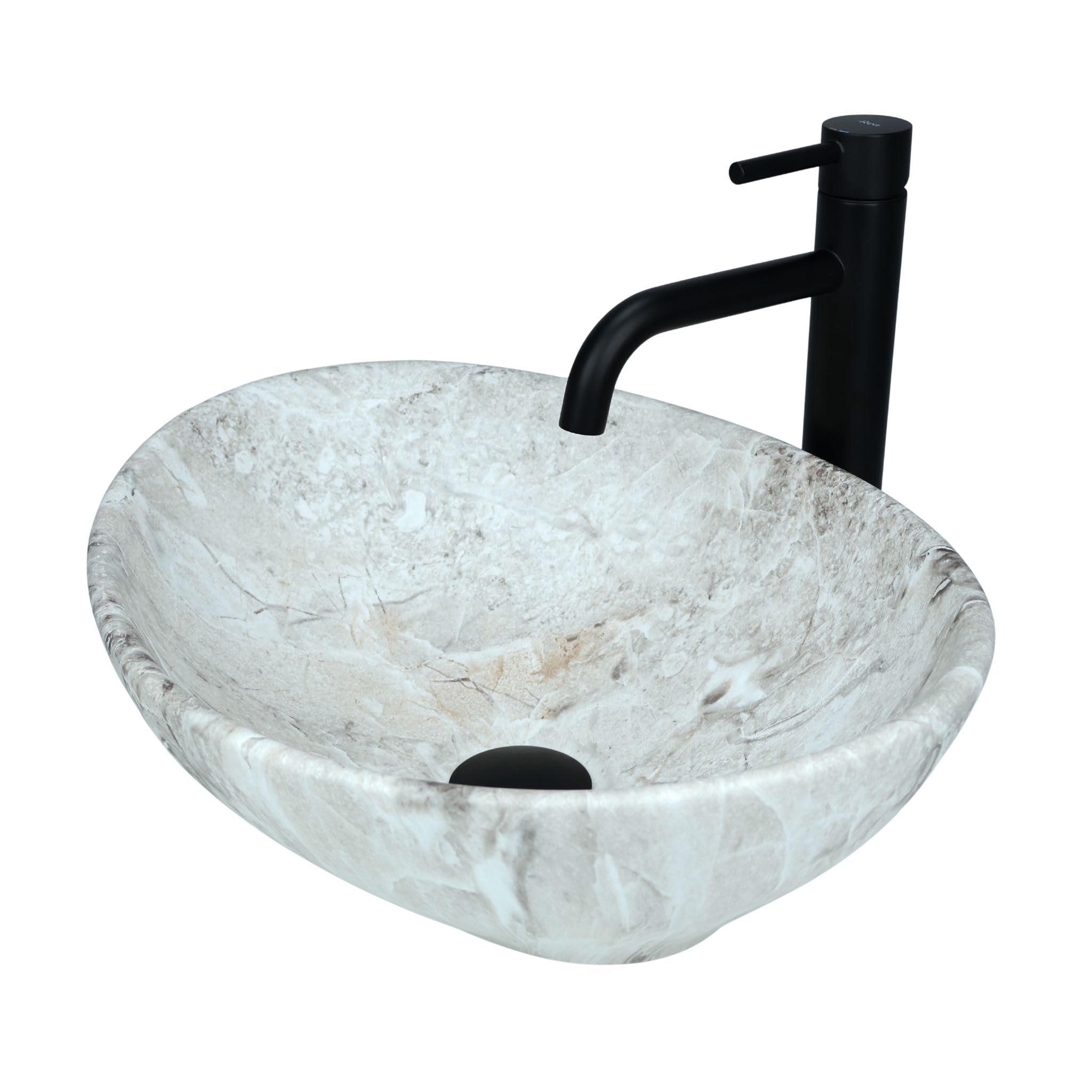 Aufsatzwaschbecken Matt Modern Waschbecken ohne Hahnloch - Elegant Aufsatzwaschbecken Oval für Badezimmer und Gäste WC - nur Bad Waschbecken - Modell 17