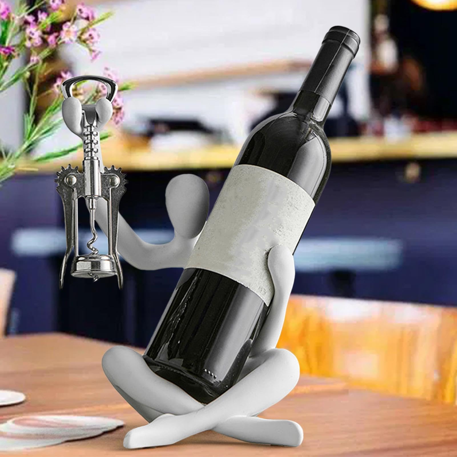 Estante de Vino para encimera, Soporte de Vino de Resina sin abrebotellas