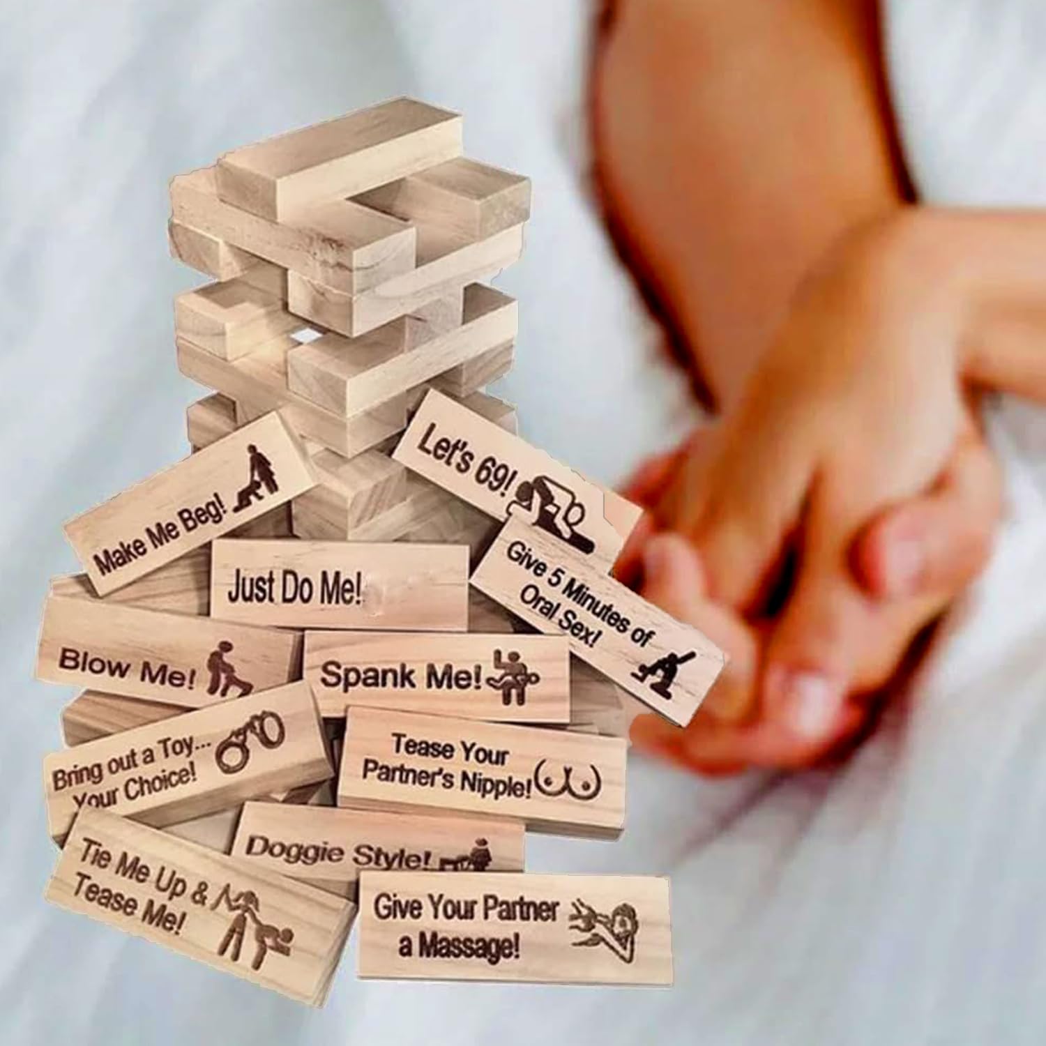 La Tour Osée – Jeu De Blocs 48 Pièces Pour Couples – Idée De Rendez-vous Romantique – Jeu Adulte