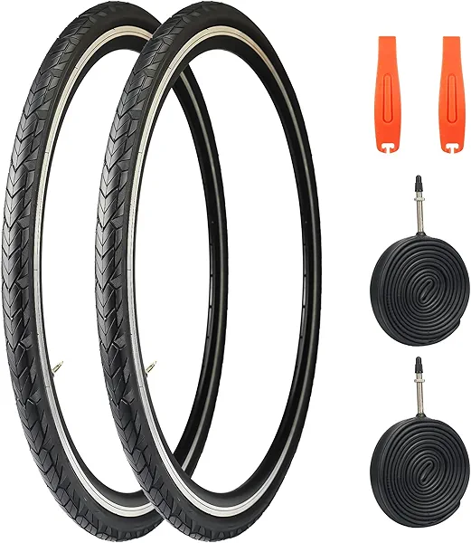 MAKELEN 2 Pack Puncture Resistant 700x35c Road Bike Tire Gravel Bike Tire City Bike Tire Black with Tubes Compatible Replacement Bicycle Tire