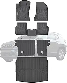 Tapetes TPE e forro de carga para Jeep Compass 2017-2026 para todos os climas forros de chão de carro servem para Jeep Compass 2017-2026 acessórios pretos