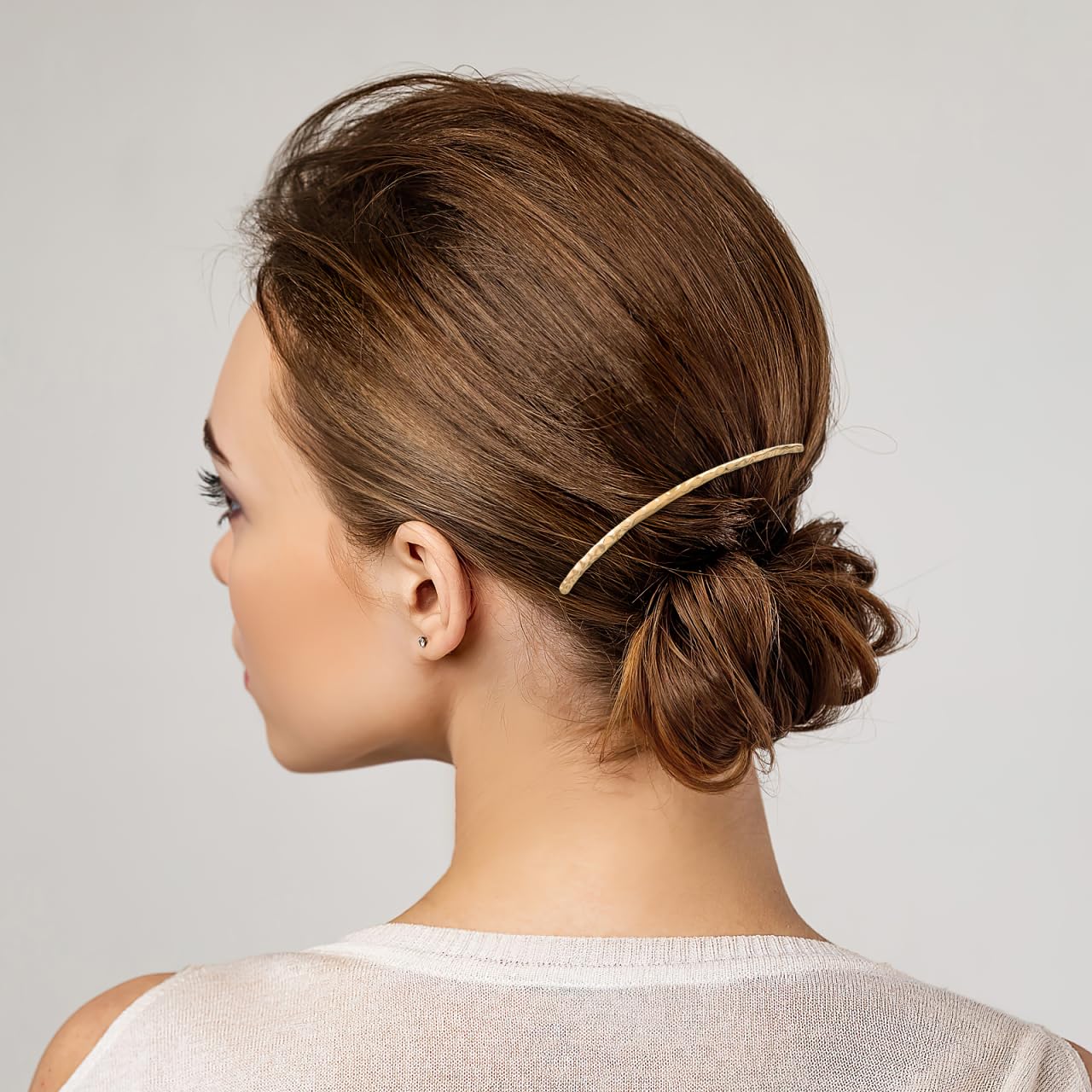 Minkissy Horquilla para el pelo, peine lateral de aleación, 2 unidades, color plateado y dorado, accesorio para el pelo para mujeres y niñas