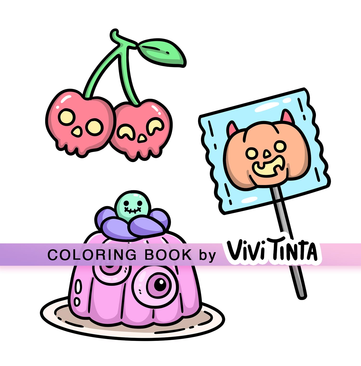 Spooky Vibes: Coloring Book for Adults and Teens Featuring Cute, Creepy Goth Stuff and Creatures