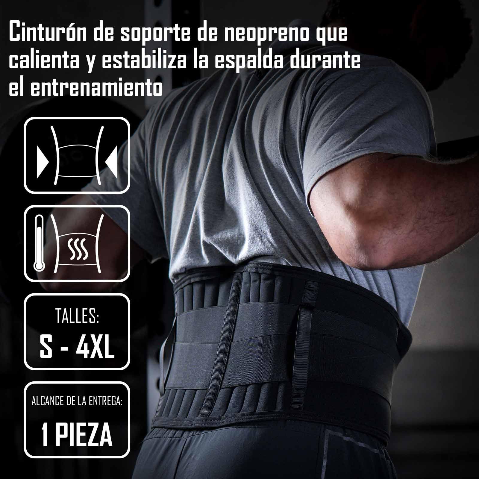 Strength Shop Faja Lumbar de Neopreno 7mm con presillas para cinturón, faja lumbar hombre y mujer transpirable y térmico con cierre de gancho y bucle elástico, fajas lumbares apoyo y alivio
