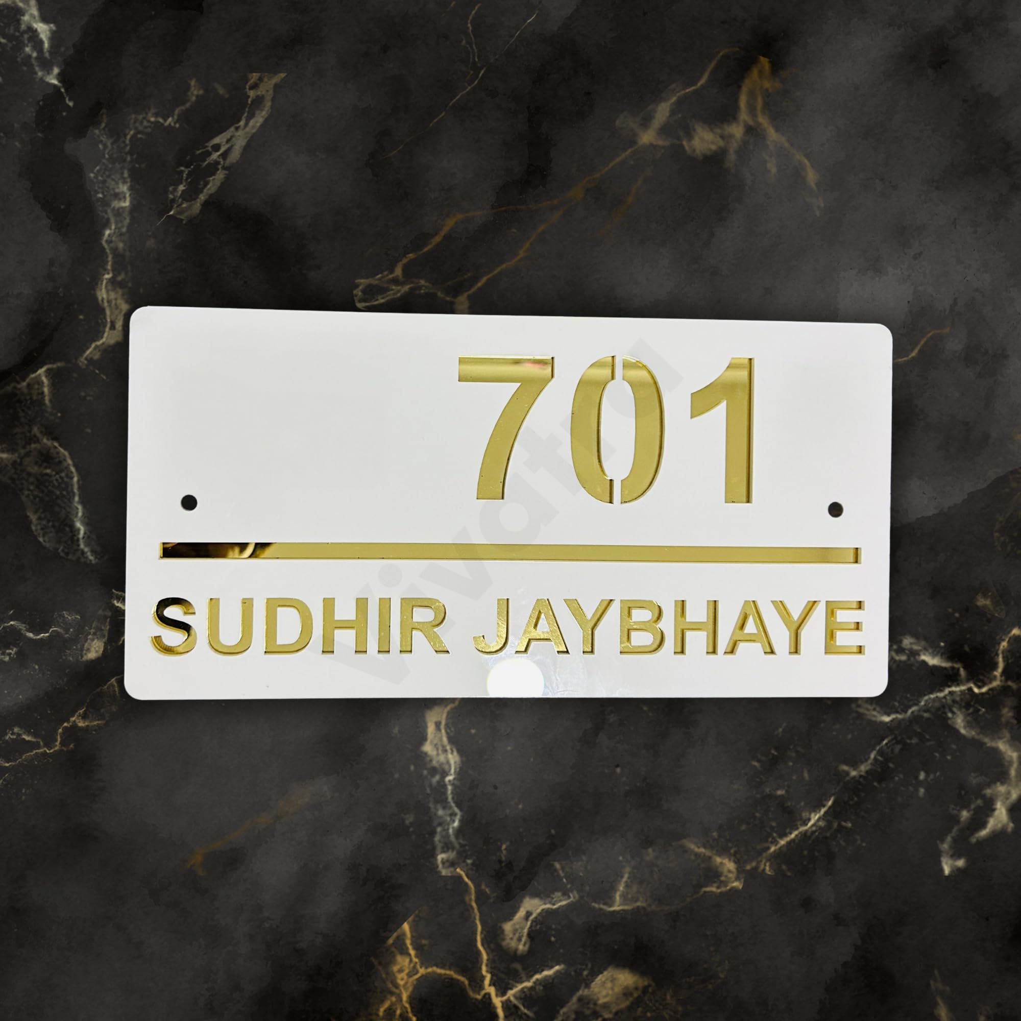 Vivatra Elegant Acrylic Personalized Name Plate with 3D Letters - Custom Door Name Plate for Home, Office & Outdoor Entrance - Stylish and Durable Name Plate for Home Entrance (D01) (B0D95YFLLC) Amazon Price History, Amazon Price Tracker