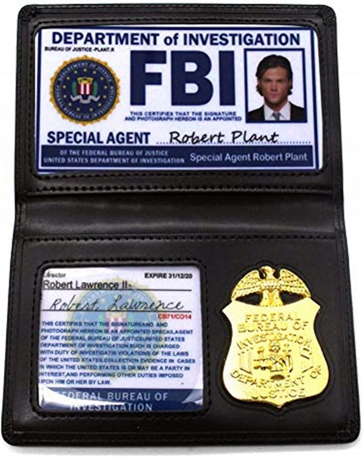Novelty FBI Badge Roleplay Props FBI Card Holder Leather Wallet Police Badge Special Undercover Agent ID Holder Halloween Party Accessory Gift