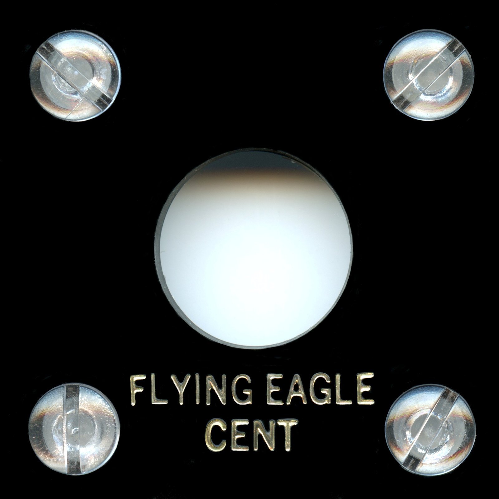 Capital Plastic Acrylic 3-panel screw together 2" x 2" #144 Single Coin Holder for the U.S. "Flying Eagle Cent" - 19mm in diameter - Black