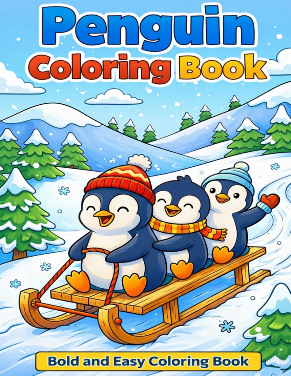 Penguin Coloring Book: Cute Baby Penguins in Winter Adventures | Bold and Easy Coloring Pages for Kids | Fun, Simple and Relaxing Animal Coloring Book