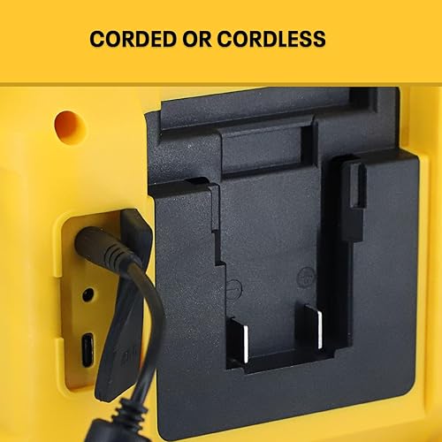 Miniatura 8 de Mellif Altavoz de radio AMFM para batería de 20 V inalámbrico al aire libre TWS altavoz de emergencia radio meteorológica SOS y graves pesados,