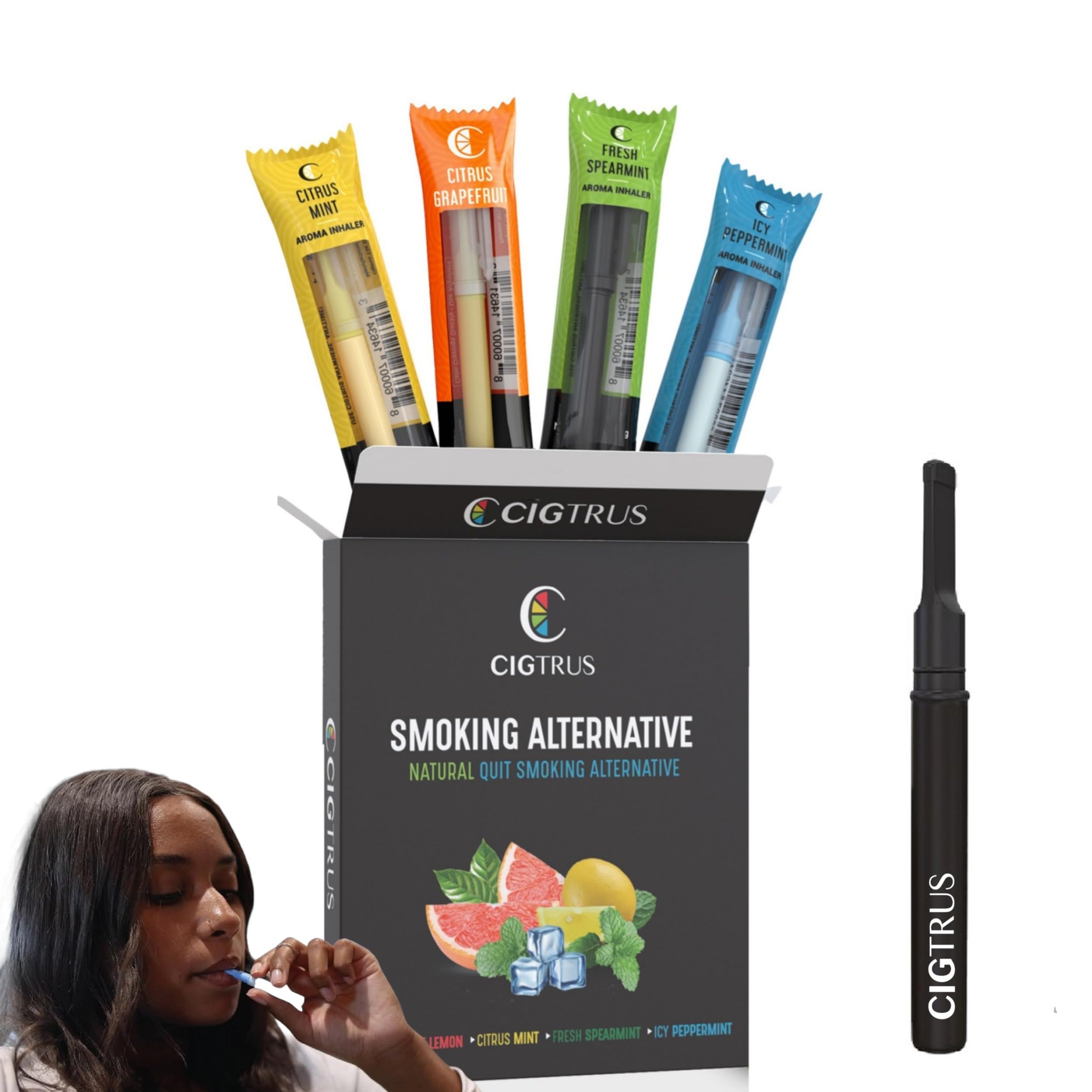 Natural Nicotine Free & Tobacco Free Alternative (Assorted Flavors) - Non-Electric Craving Relief and Quitting Smoking Aid by Cigtrus (Variety Pack)