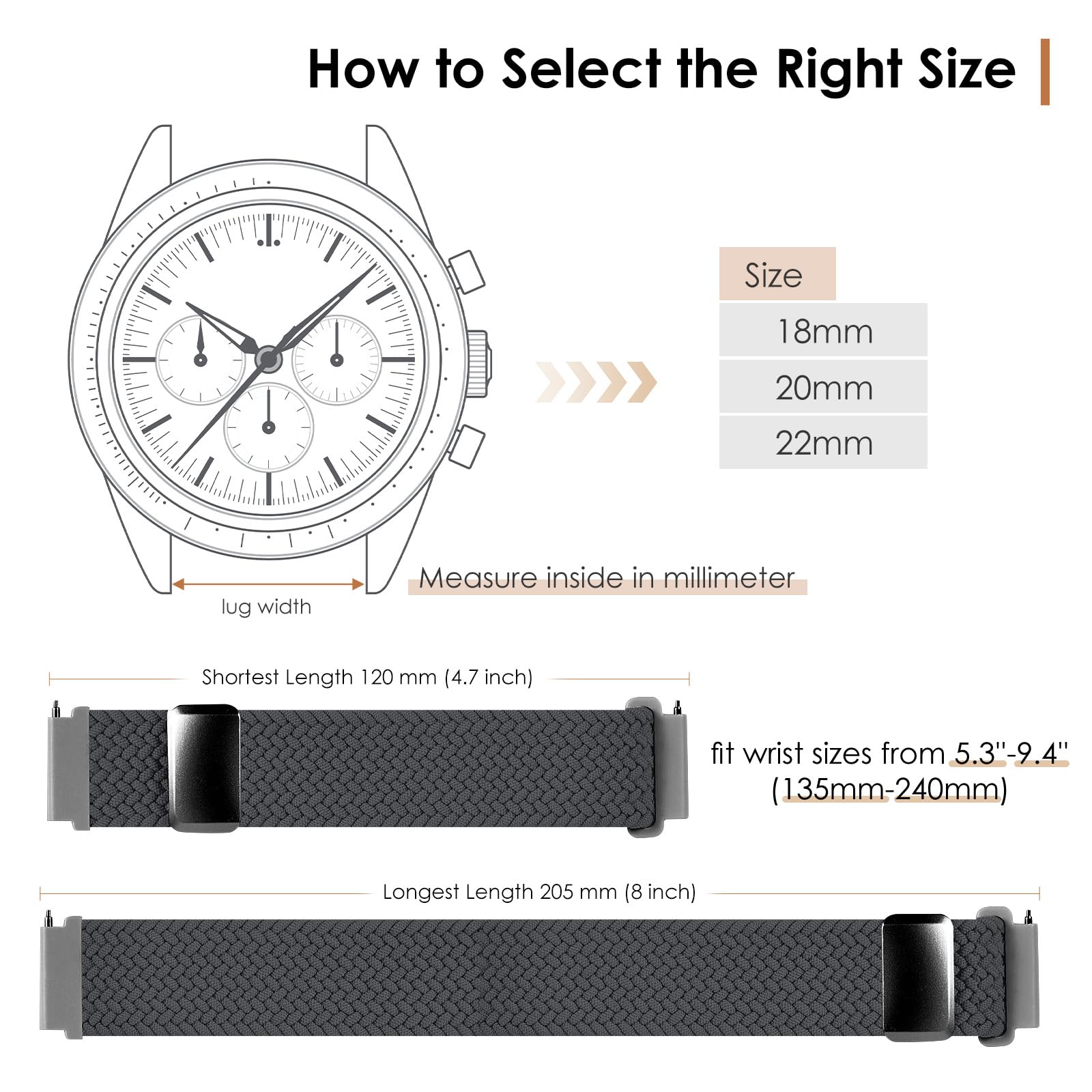 Correas magnéticas de nailon trenzado de liberación rápida para reloj, correa elástica de repuesto deportiva para hombres y mujeres, 18 mm, 19 mm, 20 mm, 22 mm