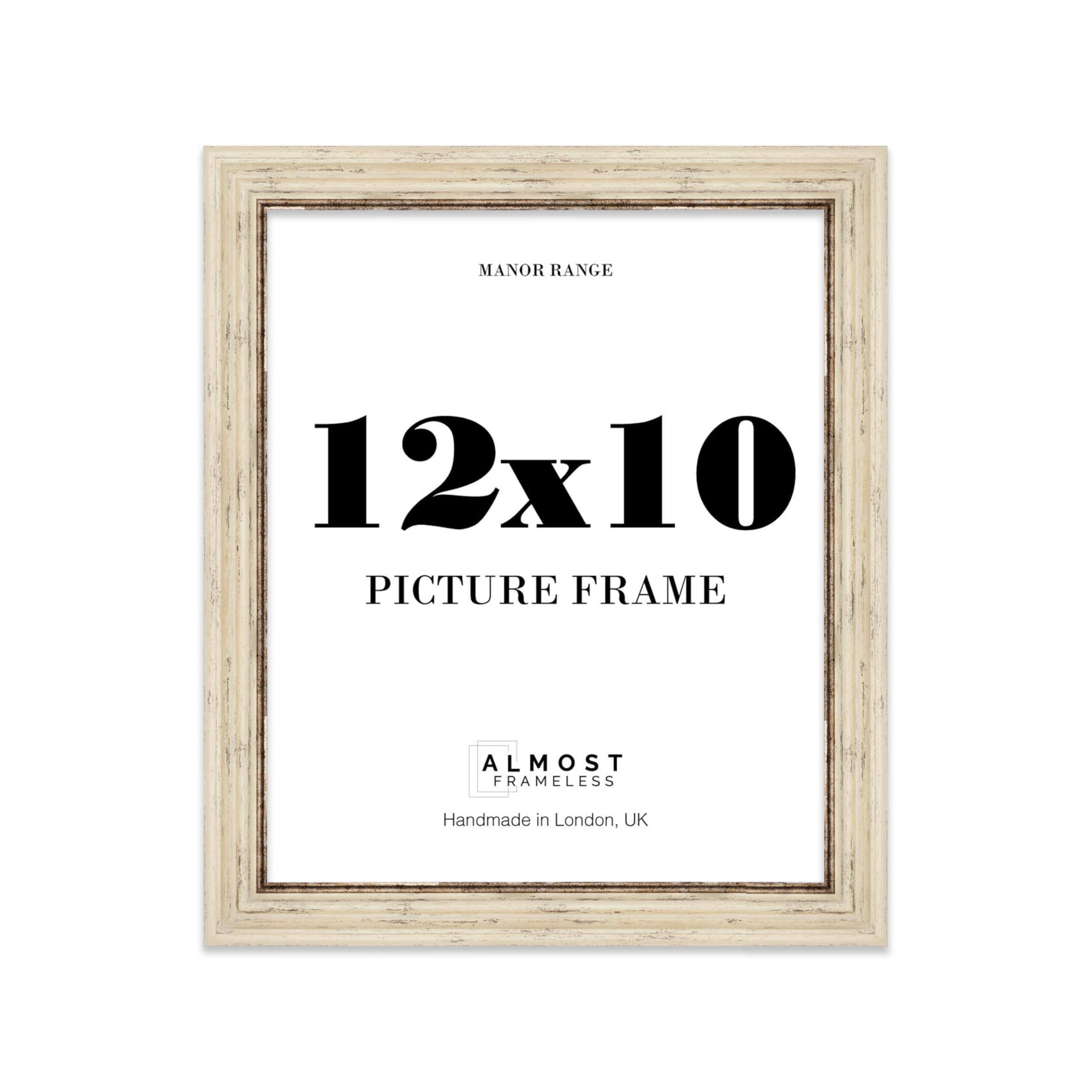 12x10 Picture Frame, Display 12x10 Pictures (25.4 x 30.5cm) - Distressed Cream Luxurious 42mm Edge Gallery Wall - 1 Pack โ image 1