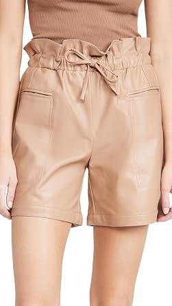 KENDALL + KYLIE Womens Vegan Leather Paperbag Shorts