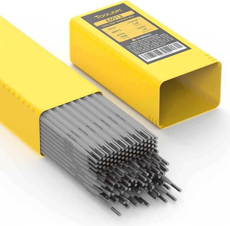 TOOLIOM E6013 Welding Rod Carbon Steel Stick Electrodes, 1/8" 10LB | AC/DC operation, all-position use, medium-to-shallow penetration