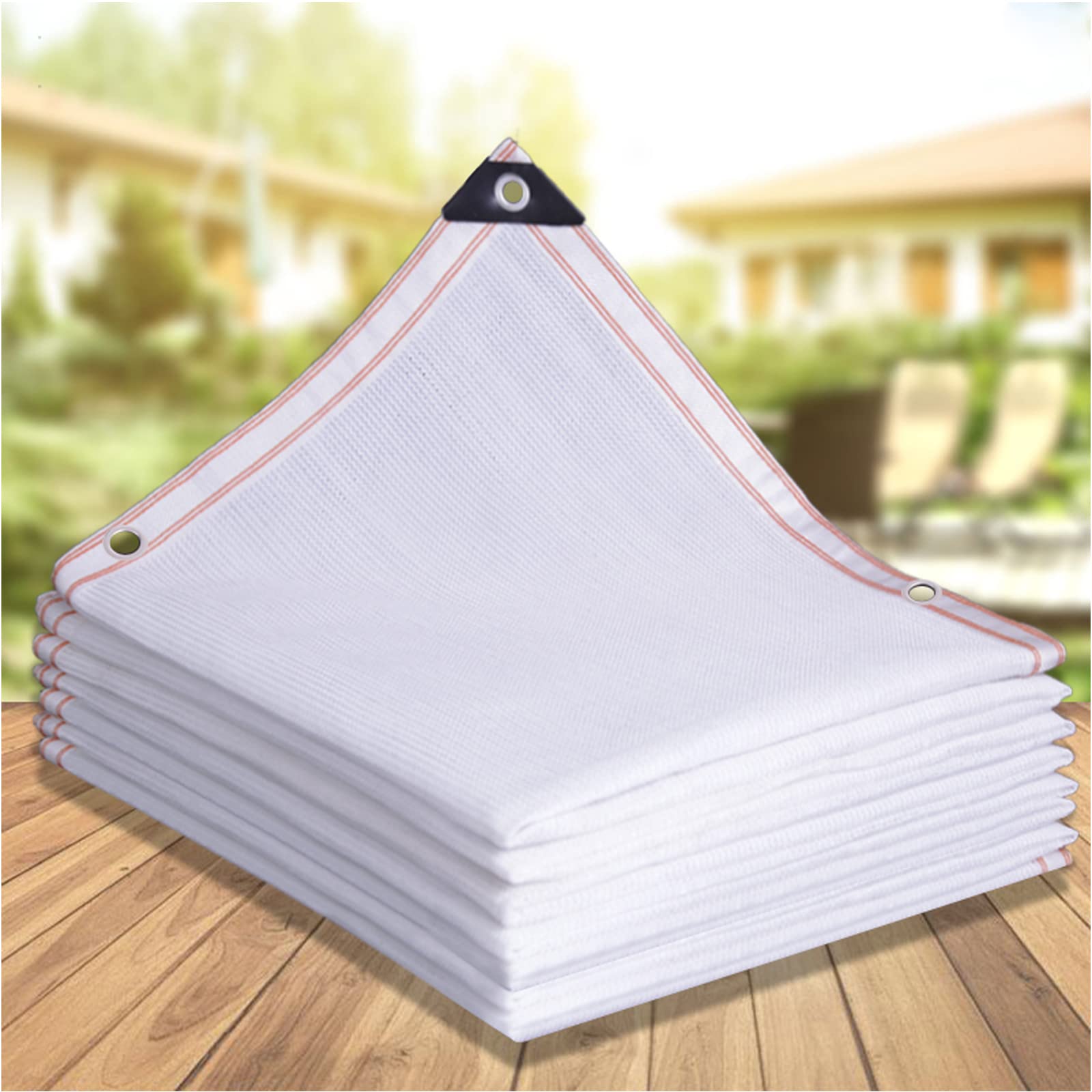 GLDYTVF 75% UV Resistant White Shade Cloth Netting Breathable SunblockFence with Grommets & Rope - Perfect for Outdoor Gardening 2x3m (6.6x9.8ft)
