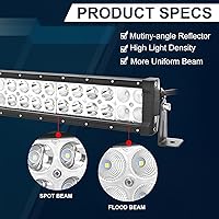 Vista 3 de Willpower 13 en 16 pulgadas 72W Spot Flood Combo LED Barra de luz de trabajo para camión coche ATV SUV 4X4 Jeep Truck lámpara de conducción