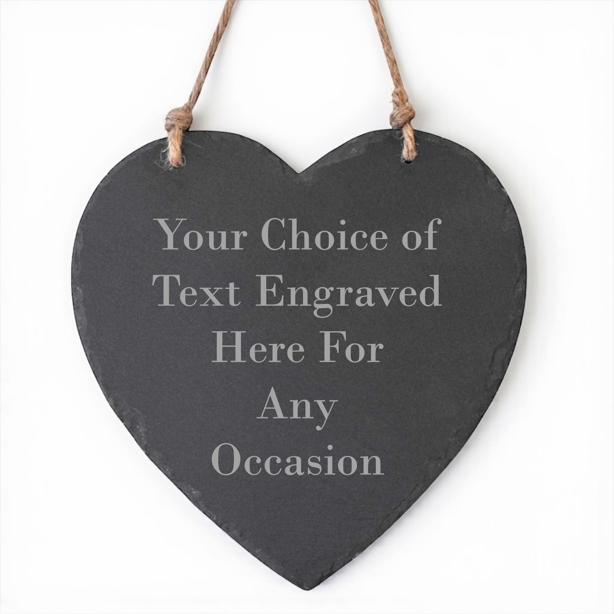 Ukgiftstoreonline Gray Personalised Engraved Large Slate Heart Plaque For Any Occasion 20Cm X 20Cm