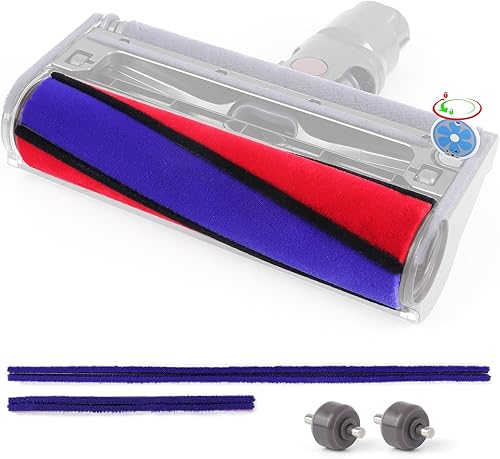 Juego de barras de cepillo de rodillo suave y ruedas de rodillo y ejes compatibles con Dyson V6 V7 V8 V10 V11 Aspiradora FluffyAbsolute Head Piezas