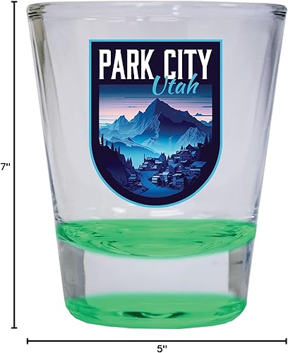 Miniatura 2 de R and R Imports Park City Utah Souvenir - Vaso de chupito redondo de 1.5 onzas, color azul A