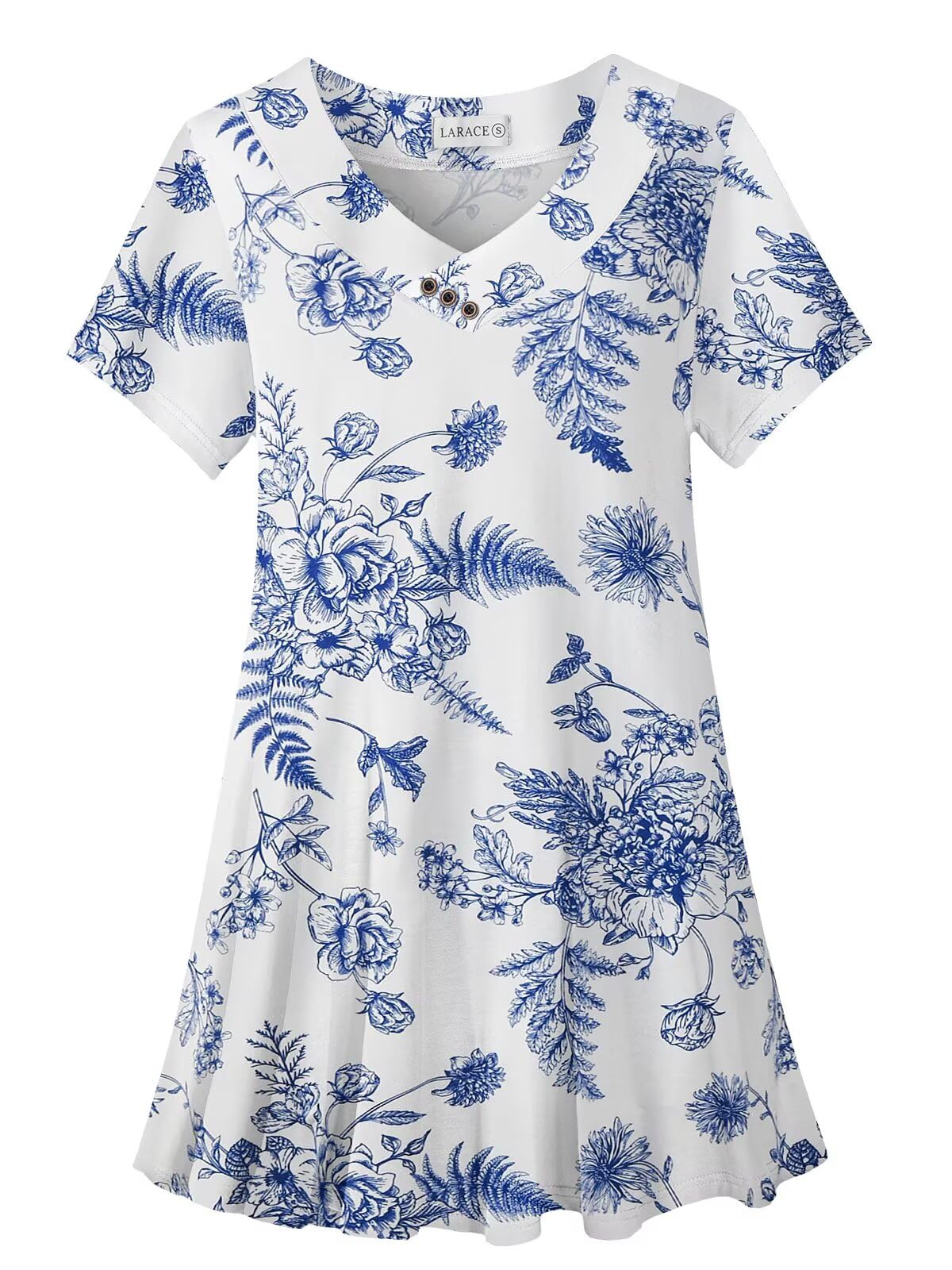 LARACE Plus Size Tops for Womens Button Down Tunics Shirts Summer Blouses