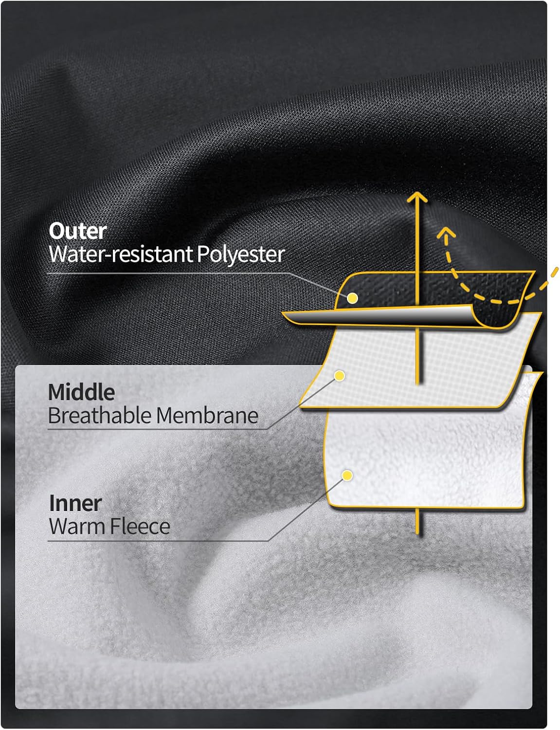 ARSUXEO Winter Cycling Jacket for Men Softshell Fleece MountainBike Biking Bicycle Jacket Thermal Windbreaker - Image 3