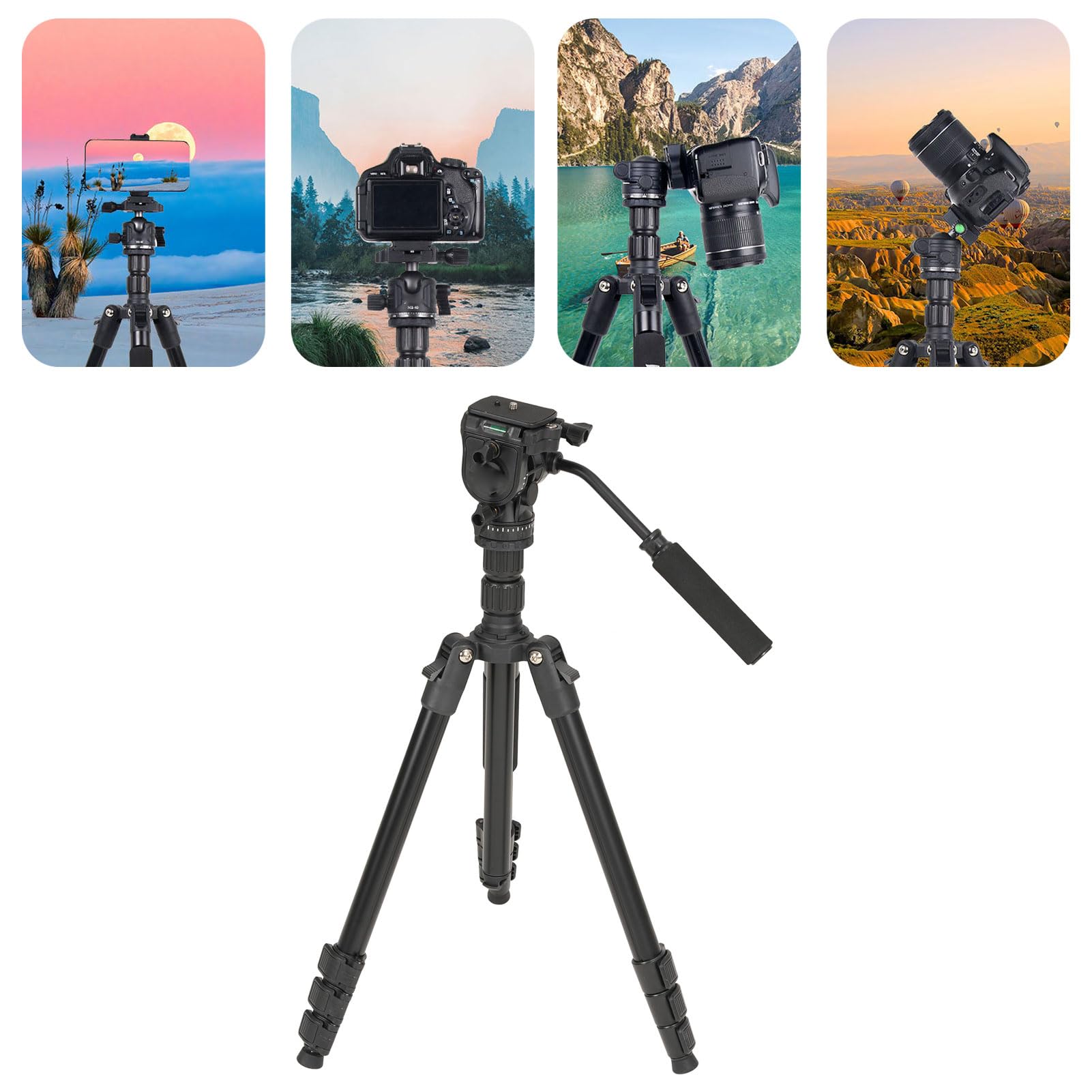 Irfora Trépied pour Appareil Photo, Hauteur Réglable, Aluminium Durable
