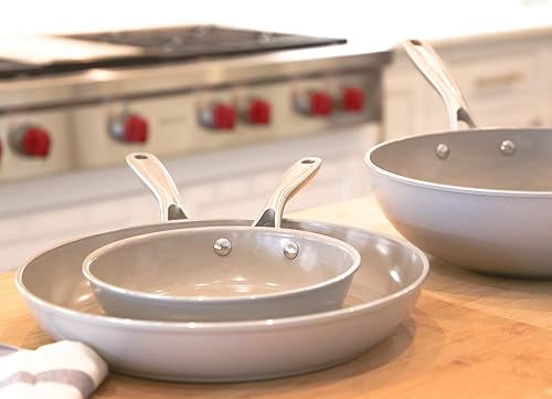 Vista 55 de TECHEF - CeraTerra - Sartén antiadherente de cerámica, sin PTFE, PFAS ni PFOA), apta para lavavajillas, mango de acero inoxidable, lista