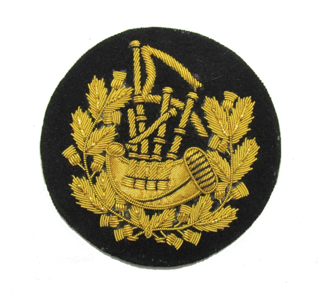 Uniform Store London Gold Black Badge Pipe Major Gold On Black R1210