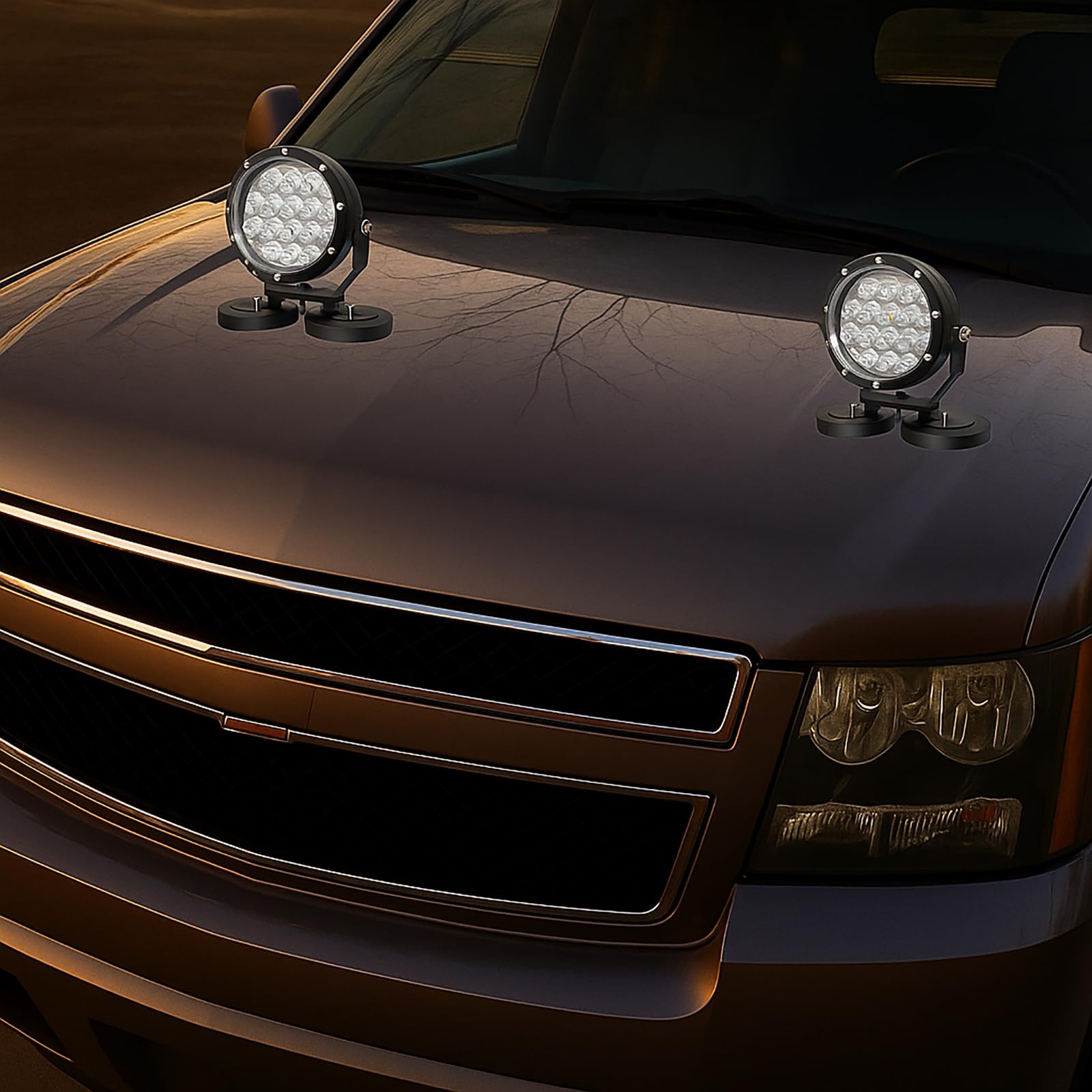 Willpower 2 pièces Support de montage de barre lumineuse LED à base magnétique, Support ventouse puissant, Convient pour voiture véhicule tout-terrain phare de camion barre lumineuse de toit.