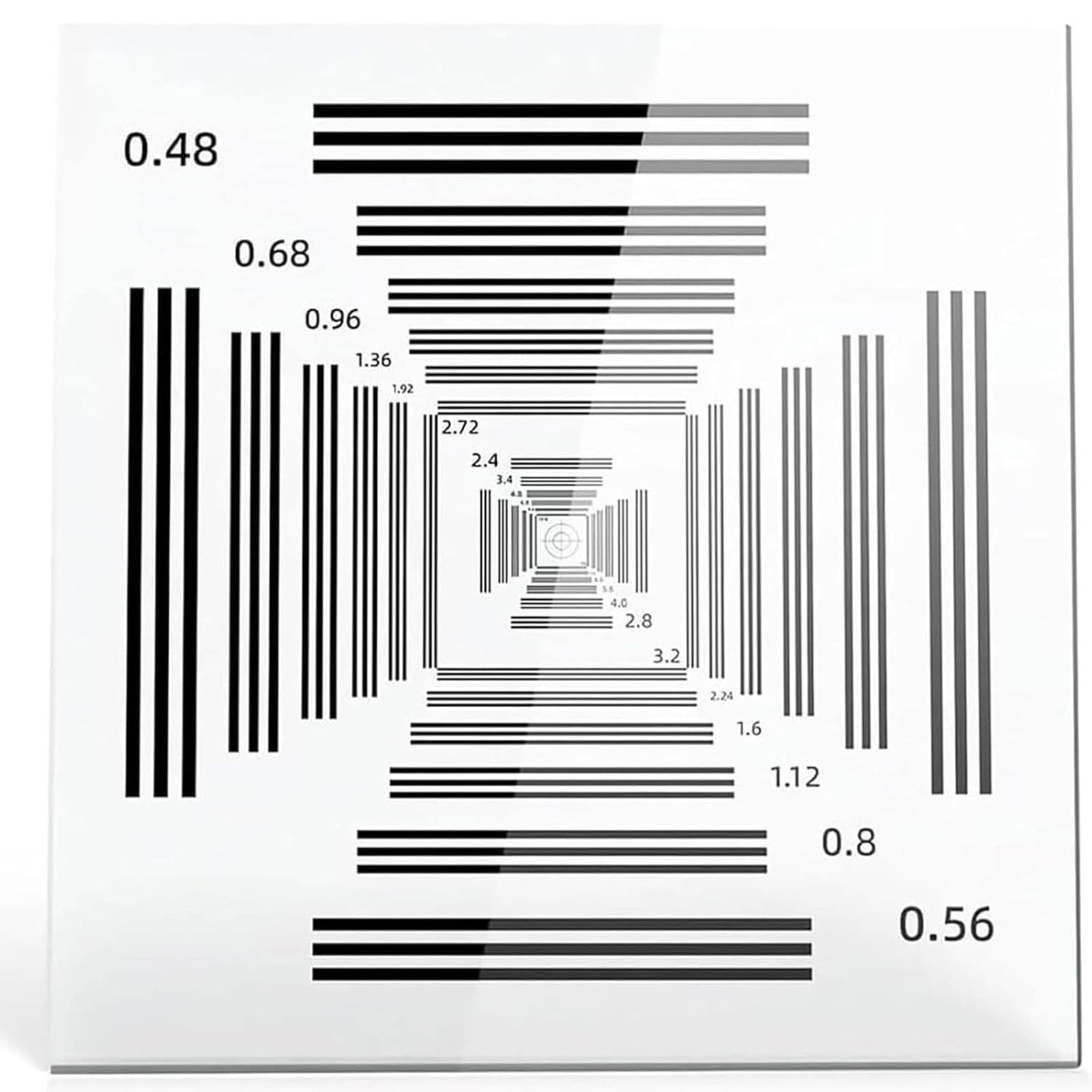 HKFGSHOP 3''x3'' Camera Resolution Test Chart, Camera Lens Resolution Calibration Board, Accuracy ±1um And 90% Light Transmittance, Calibration Target Chart, For Scientific, Industrial Inspection