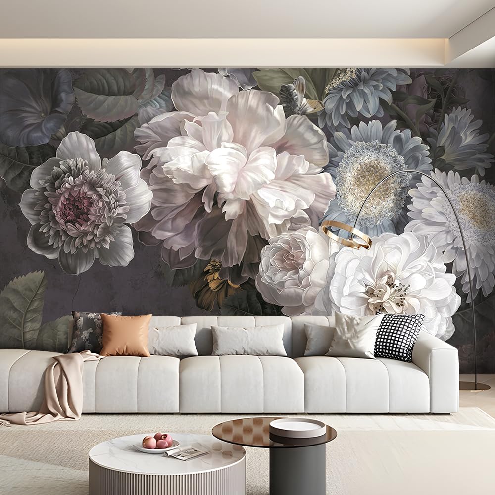 Photo Wallpaper Flower,383cmx267cm/151" x105" Peel and Stick Wall Mural Waterproof Flower Mural Large TV Background Wall Art 3D Murals Living Room Decoration Mural - Image 3