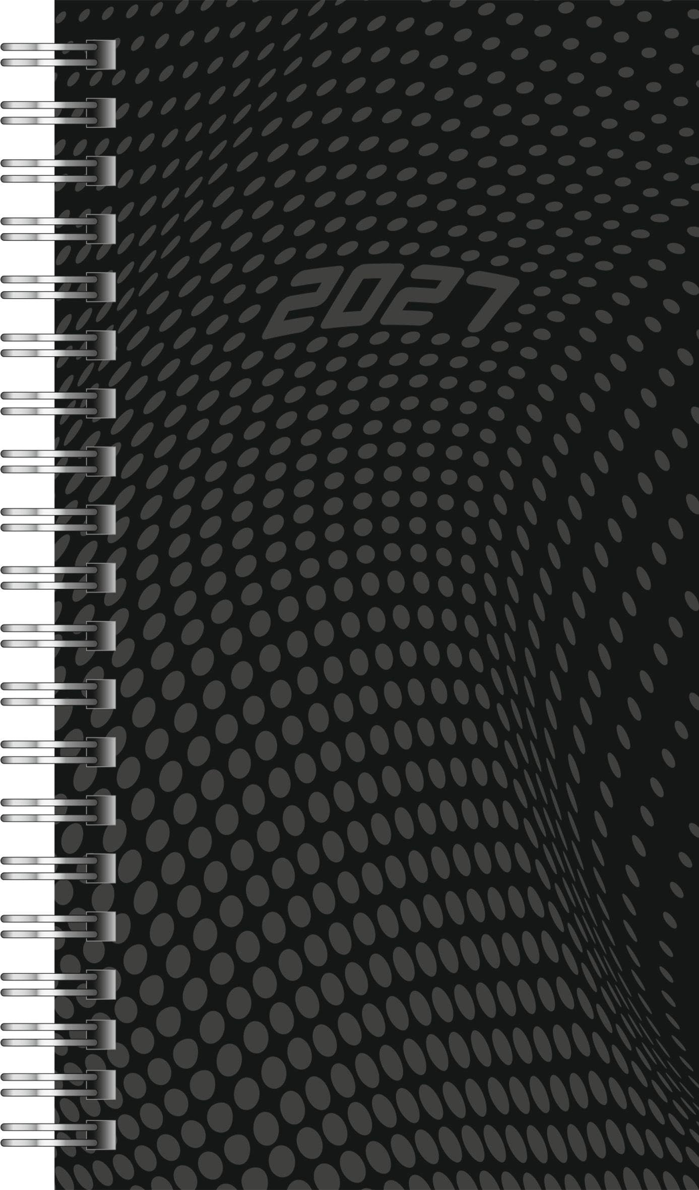 rido/idé 7014104907 Taschenkalender Mod. Timing 2 2027 A6, Kunststoff, schwarz