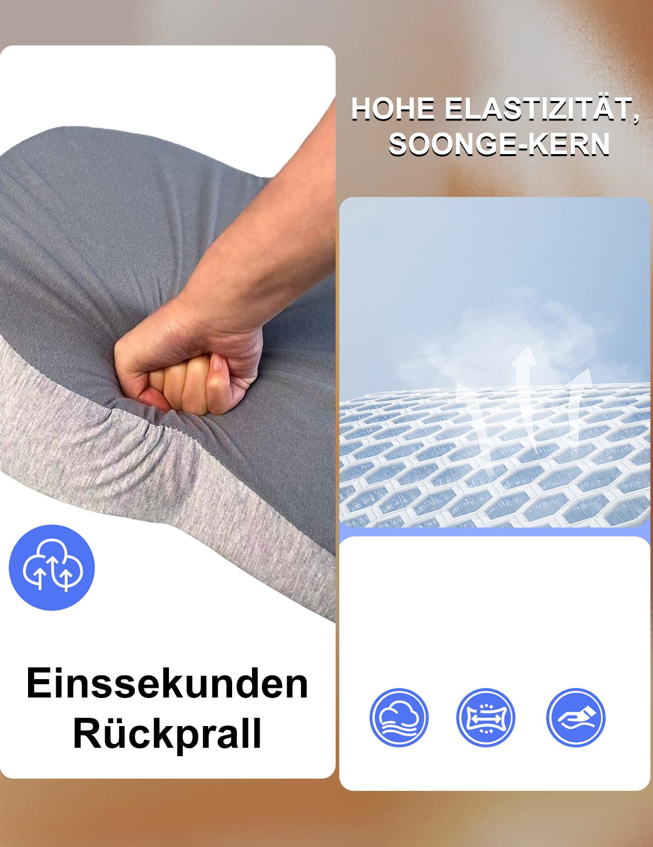 Oreiller Doux Et Confortable, Adapté à Toutes Les Morphologies, DéHoussable, Lavable Et IndéFormable