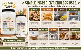 Double Acting Baking Powder 4 lb | Aluminum Free Baking Powder | Cakes, Cookies, Pancakes, Muffins, Biscuits & Quick Breads | Bulk Container | Dasher's Spice & Beans