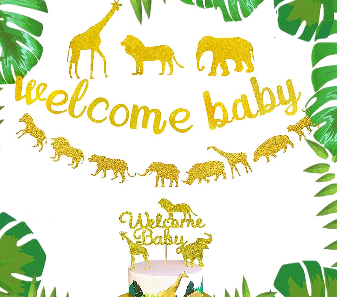 Buy Set of 3 Glitter Baby Jungle Safari Banner Safari Baby