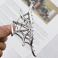 Vista 15 de Pinzas de pelo góticas de murciélago negro para mujeres y niñas, garra de pelo de murciélago gótico de aleación punk negra Y2K para decoraciones