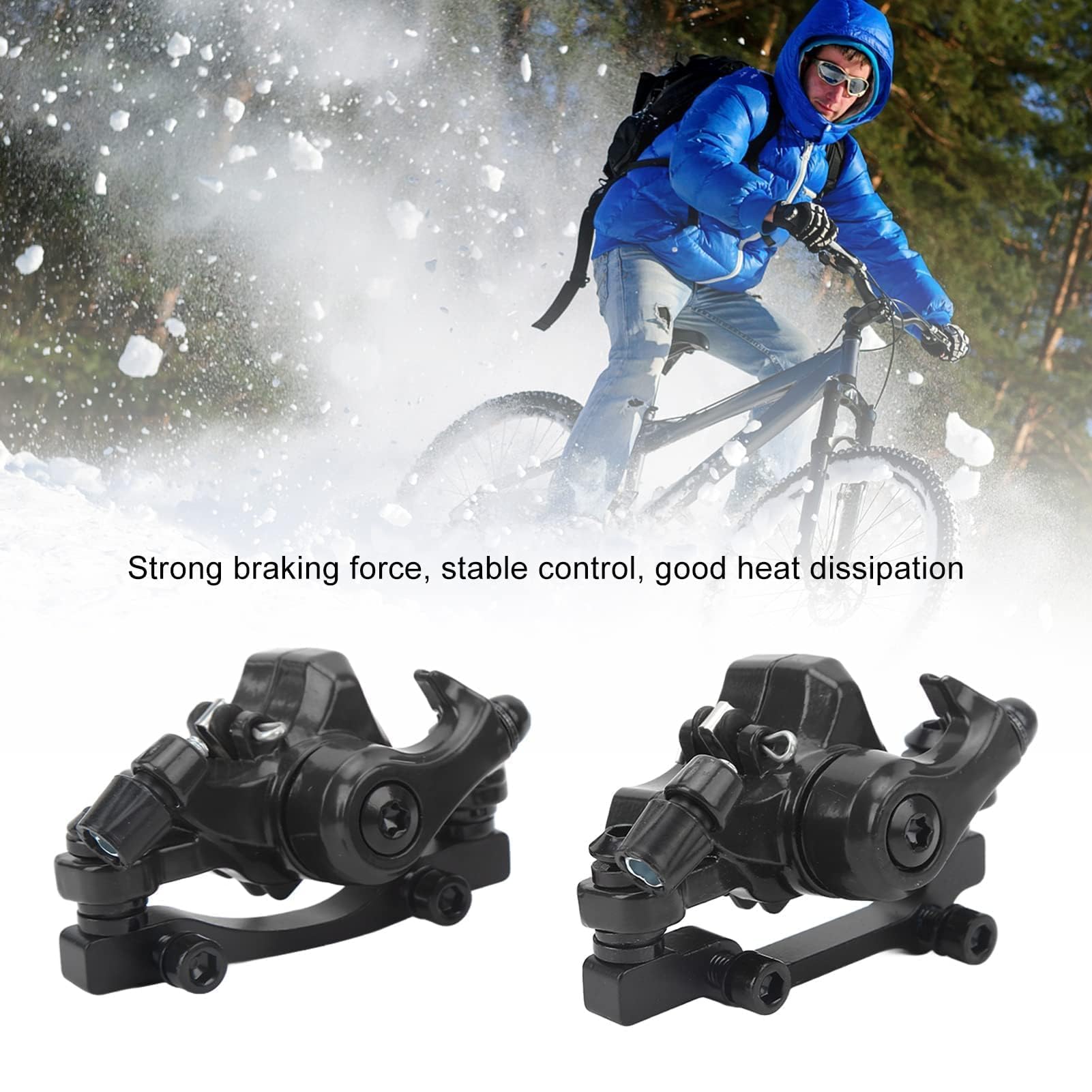 Agatige Set di Freni a Disco per Mountain Bike, Kit di Freno a Disco Pinza Anteriore e Posteriore MTB Accessori per Estrattori Cavi per Biciclette per Bici da Strada, BMX(Nero)