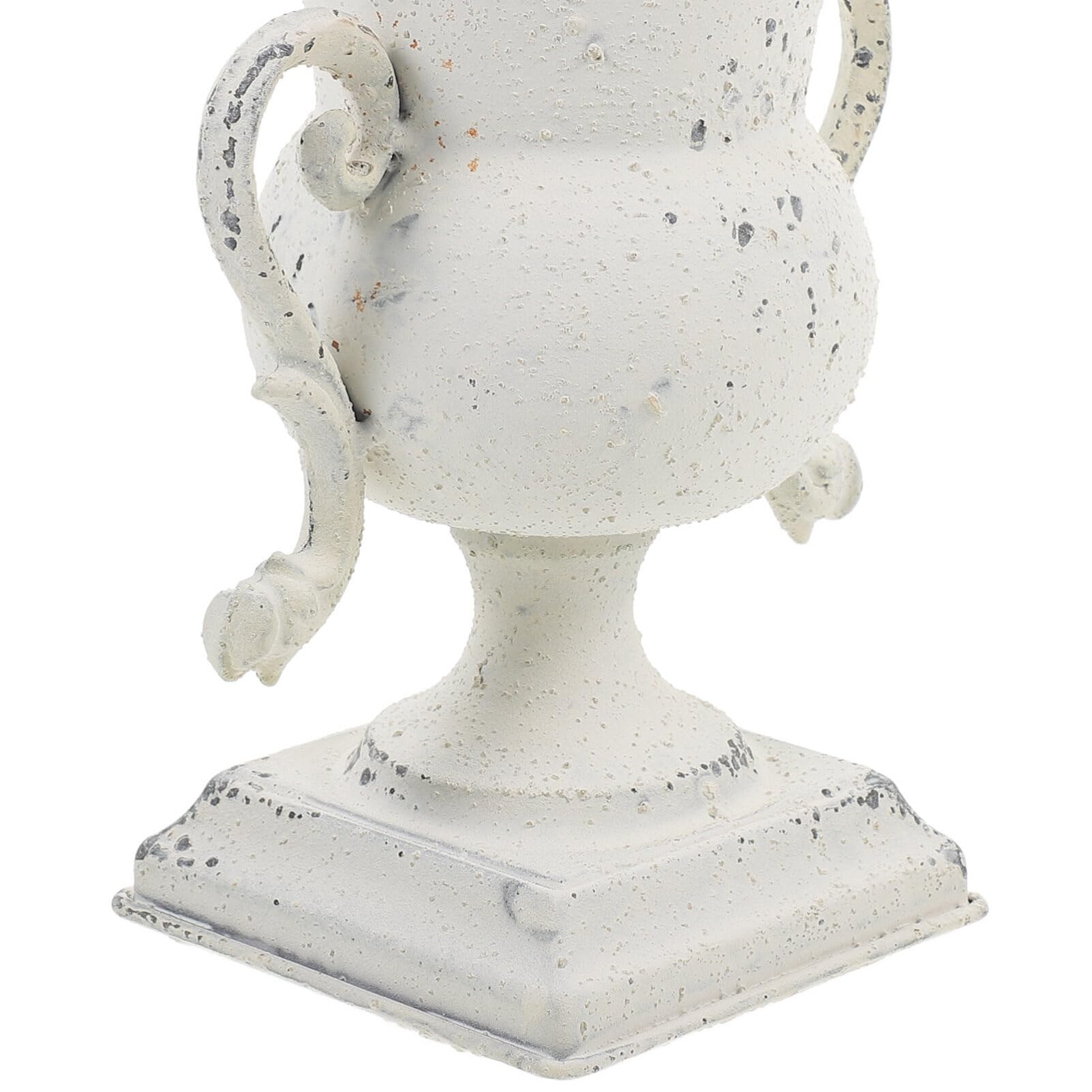 Alipis Vaso a urna in metallo, stile classico, in ferro anticato, decorativo, rustico, con stelo romano, per esterni, per giardino, patio B
