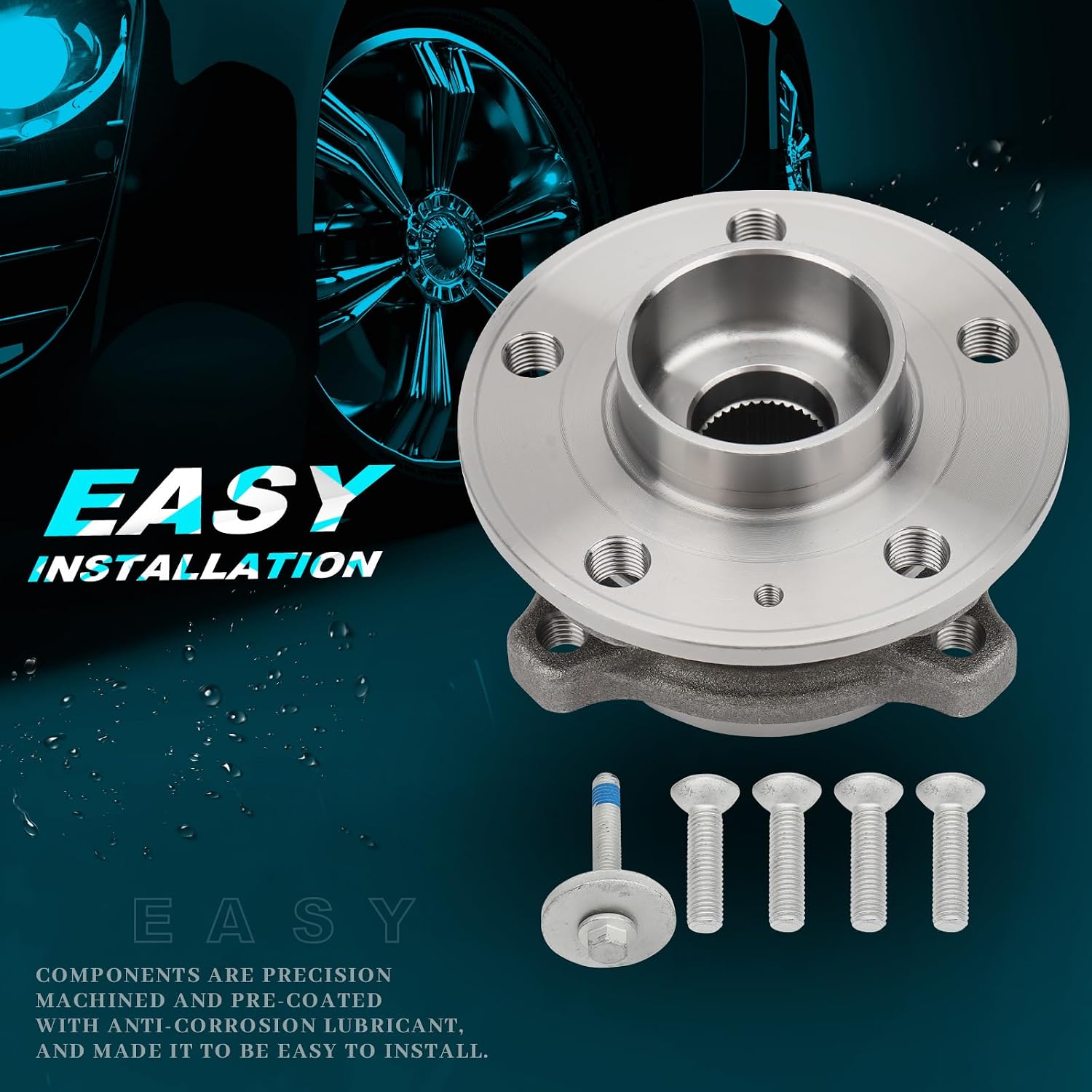 IRONTEK 512576 Front or Rear Wheel Bearing and Hub Assembly Compatible for Volvo 2019 S60/ 2017-2019 S90/ 2019 V60/ 2018-2019 V90/ 2017-2019 V90 Cross Country/ 2018-2019 XC60/ 2016-2019 XC90 1PCS