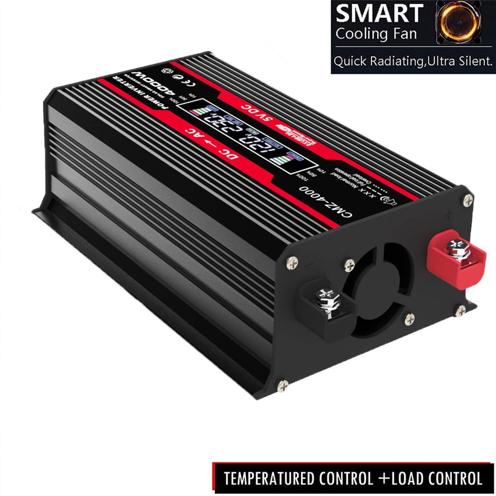 Falownik 4000W zmodyfikowana fala sinusoidalna przetwornica napięcia 12V 220 fala sinusoidalna 12V do 220 do generatora konwerterów domowych z przetwornicą częstotliwości ładowania LCD(4000W Red)