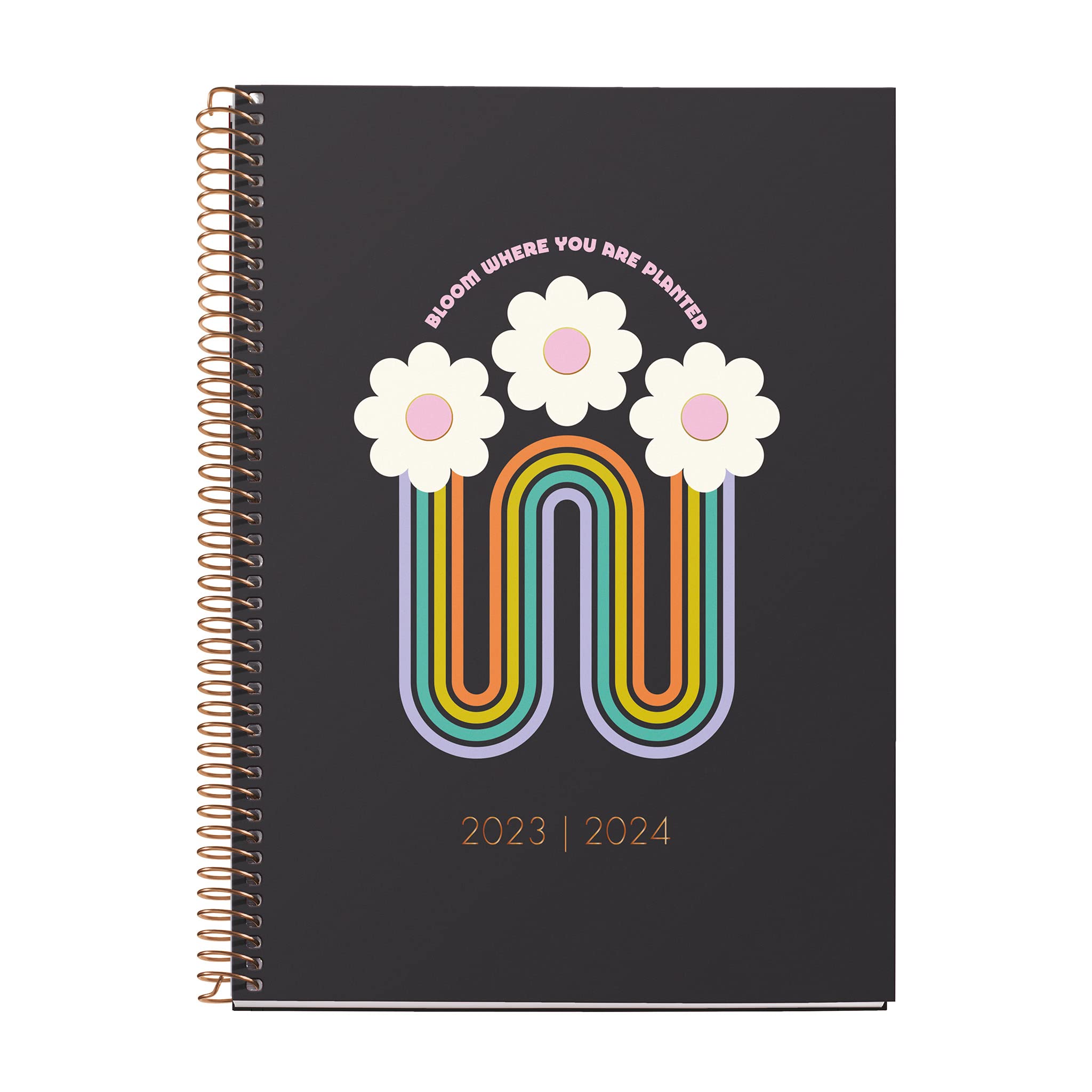 Miquelrius - Diary 18 Months 23-24, July 2023 to December 2024, Size 15.5 x 21.3 cm, Week View, Bloom, Spanish-English-Portuguese
