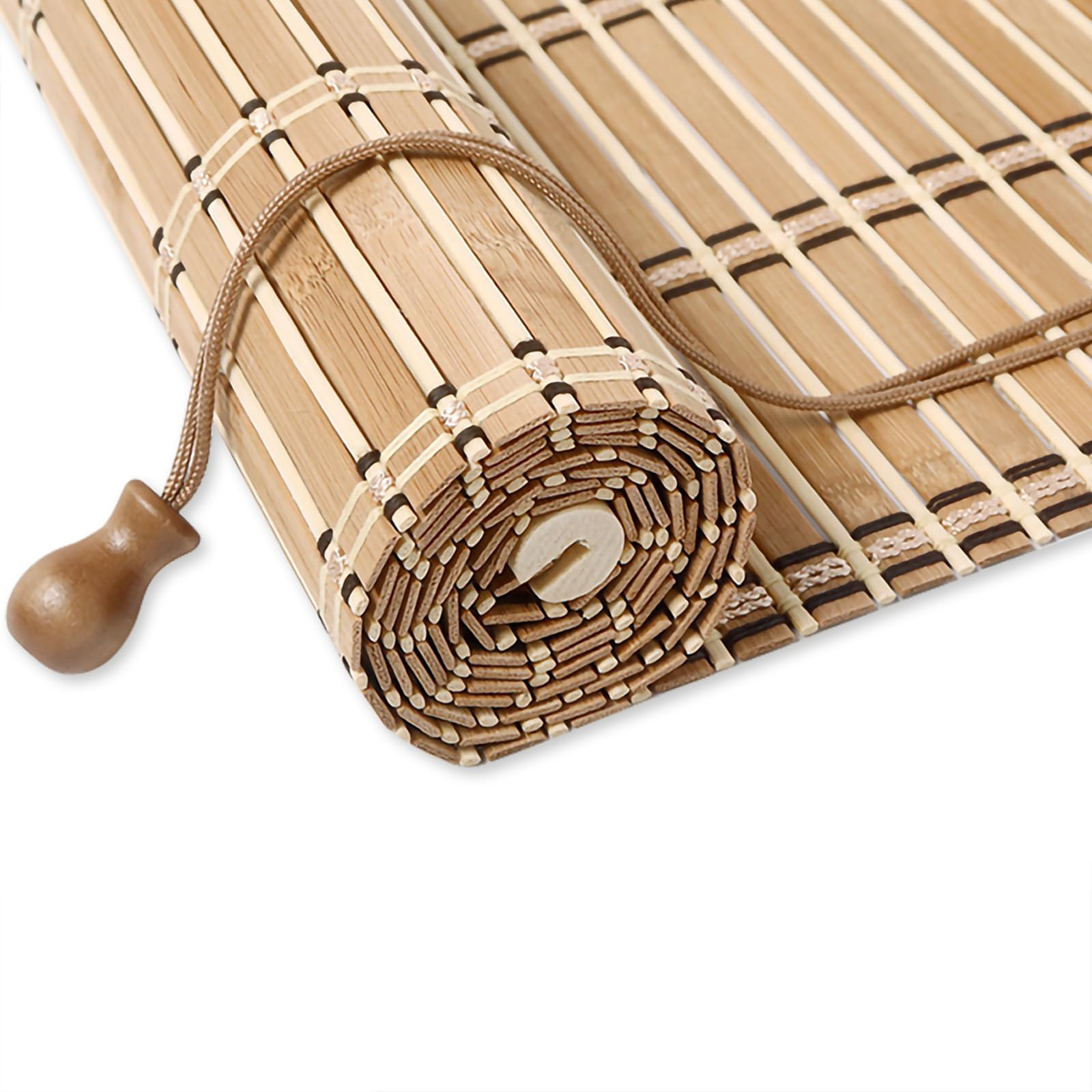 Cedario Natural Bamboo Blinds for Windows, Easy Install Bamboo Roller Blinds, Light Filtering Indoor Roller Blind for Living Room Bedroom Patio Garden Outdoor Places