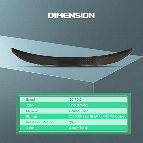 Miniatura 177 de SCITOO Spoiler Wing GT Style Universal 52" ABS Brillante Carbono Aspecto Trasero Alerón Alerón